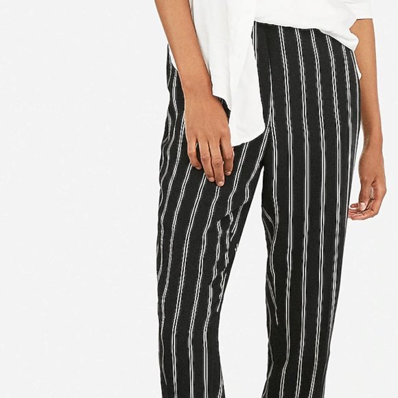 Express Pants - NWT Express High Waisted Striped Ruffle Ankle Pant